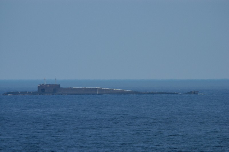 A Delta-IV class submarine in the Barents Sea. Photo: Thomas Nilsen (The Barents Observer)
